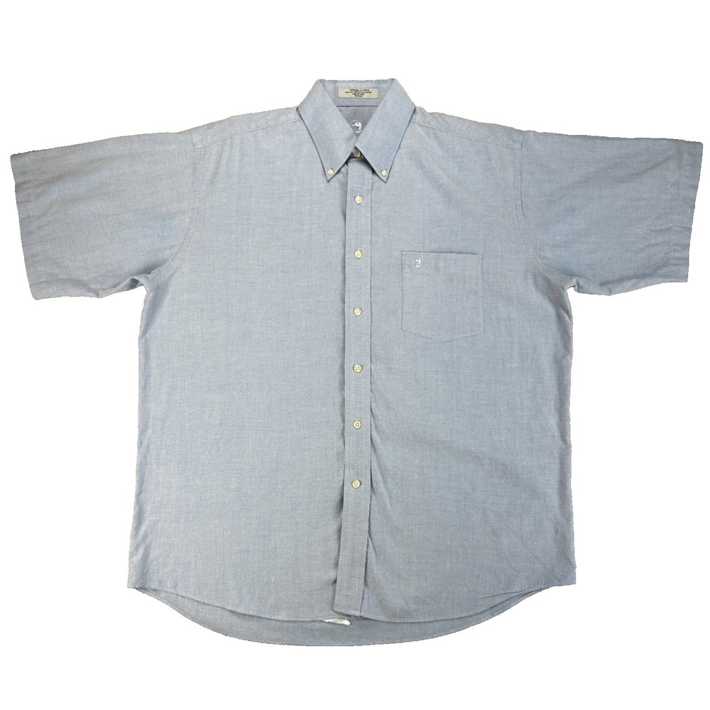 Duck Head Mens L SS Button Up Shirt Blue 16 Old Money Country Club Preppy Staple - Picture 2 of 8